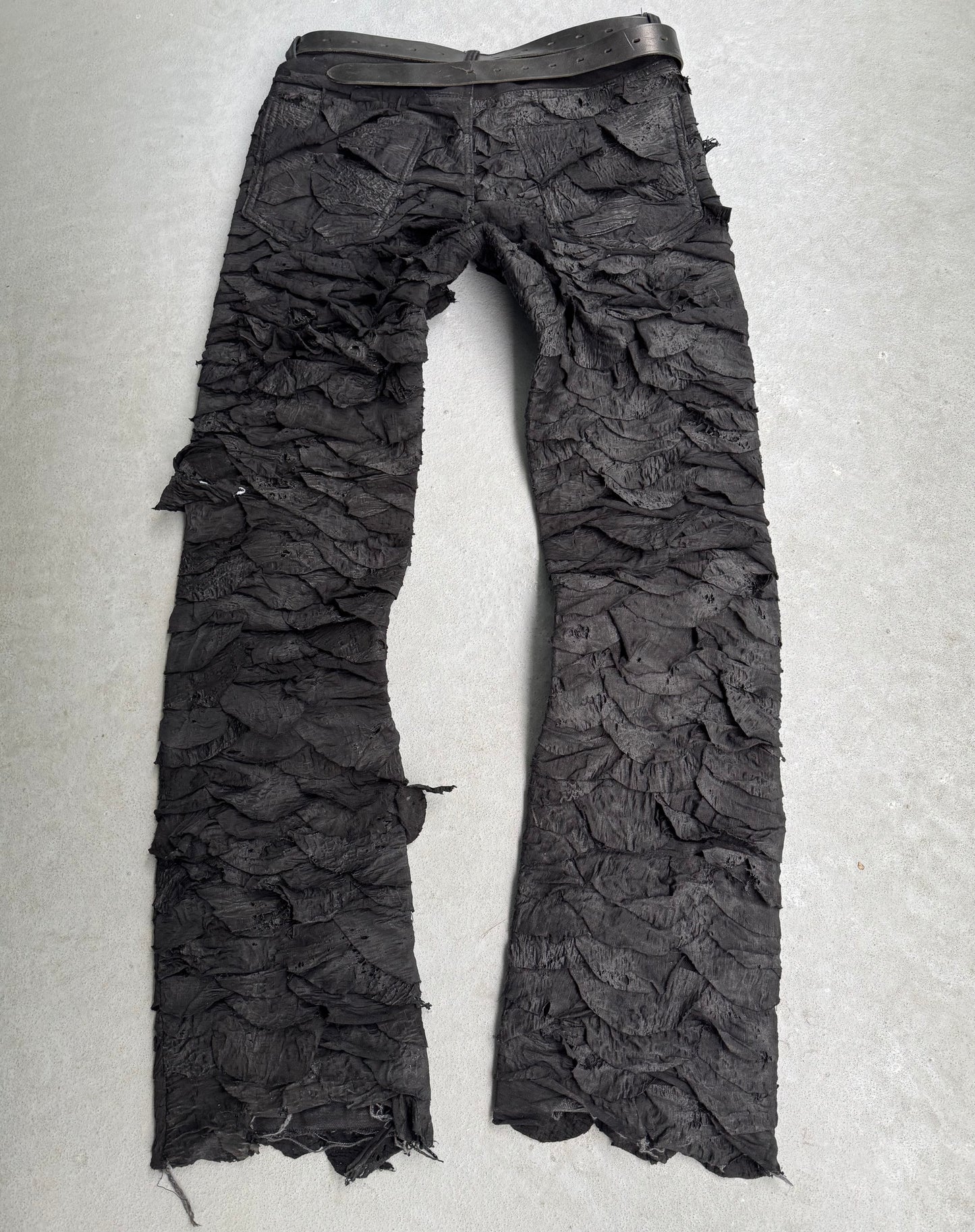 *SAMPLE* PARADOXE PARIS 1-of-1 ‘DEAD LEAVES’ Frayed Denim