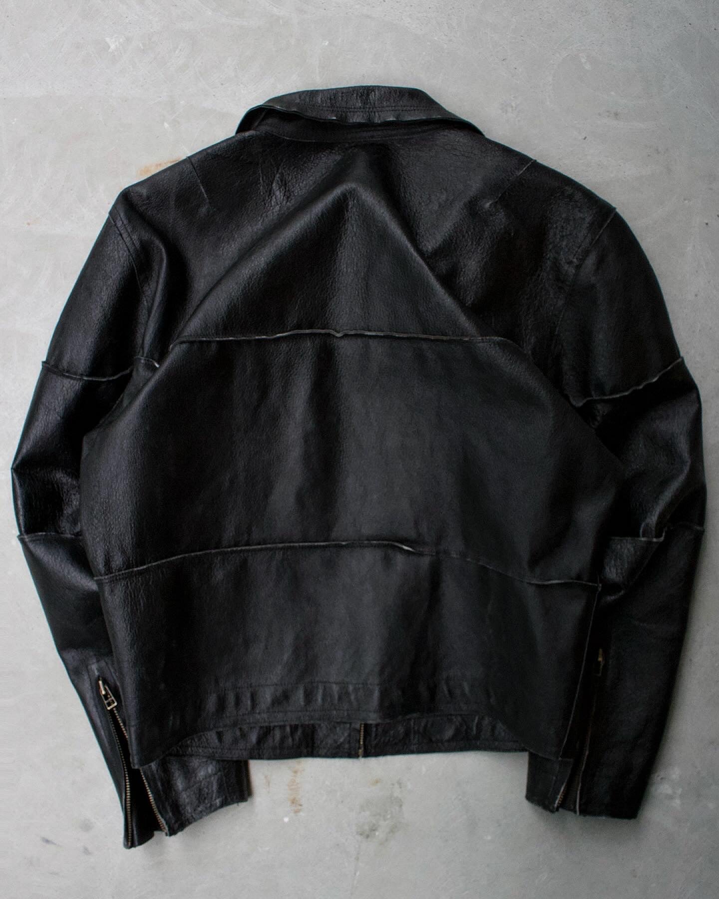 Kyoji Maruyama Early 00s Reconstructed Panel Cowhide Leather Jacket