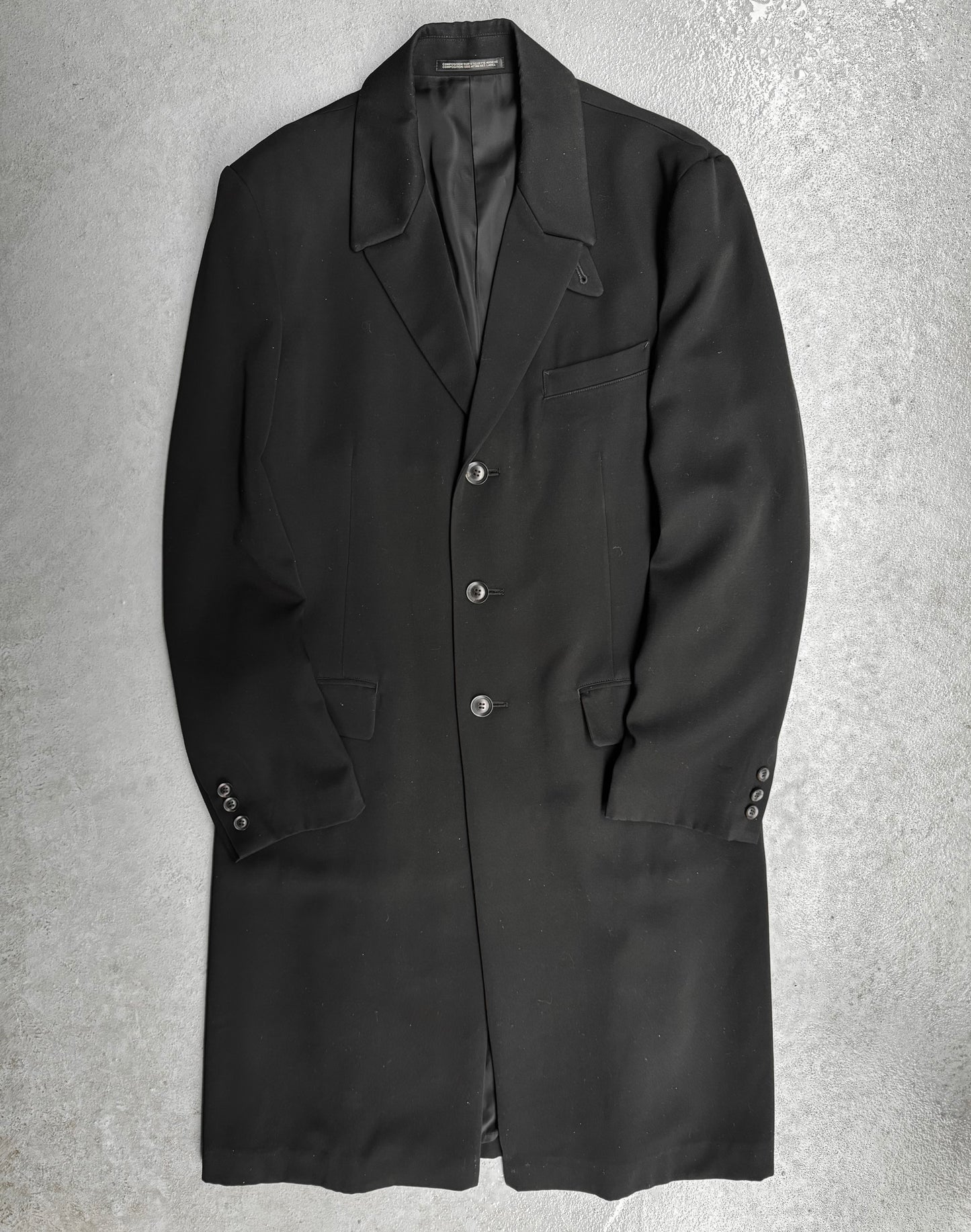 Yohji Yamamoto AW20 ‘ARE YOU LONESOME TONIGHT?’ Graphic Wool Doctor Coat