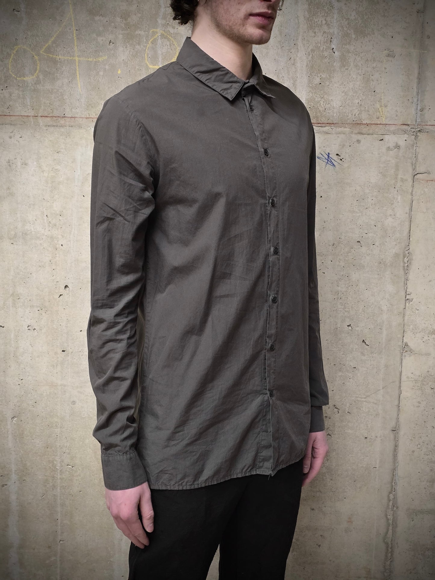SILENT by DAMIR DOMA 2010s Olive Grey Classic Button-up Shirt