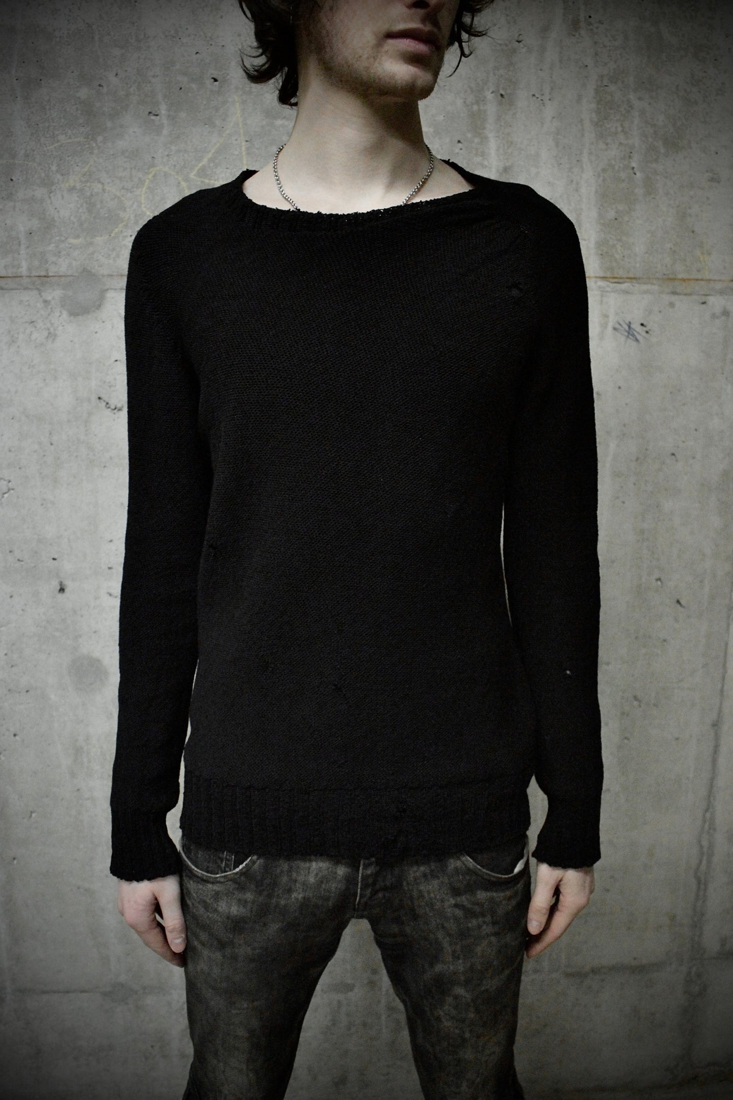 Carol Christian Poell ‘KM/2629-IN PENTASIR/10’ Seamless Round Neck Wool Knitted Sweater detail | DRIEW GARMENTS