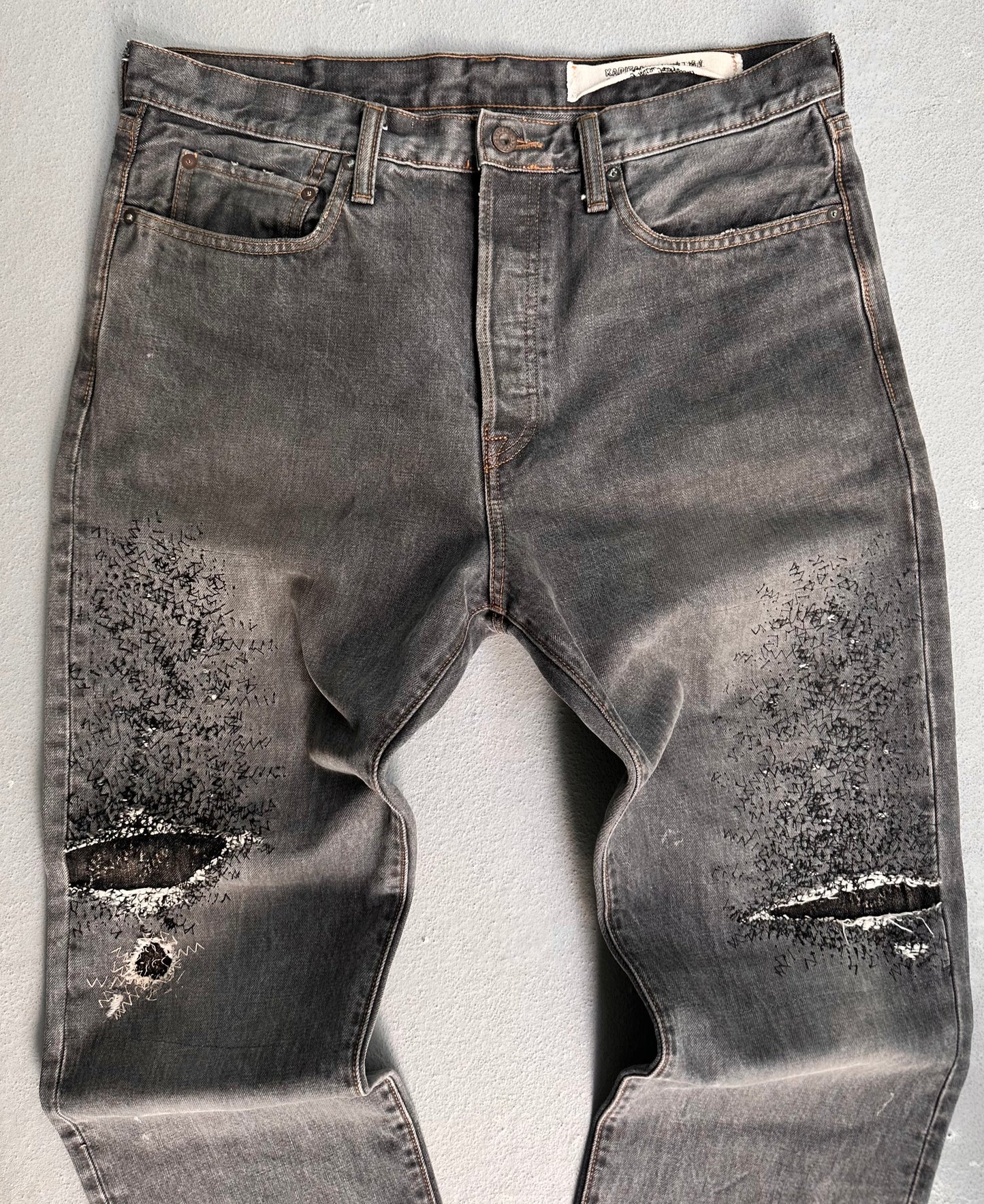 KAPITAL Monkey Cisco 14Oz ‘3-Years Aged’ Sashiko Repaired Stitch Bootcut Denim