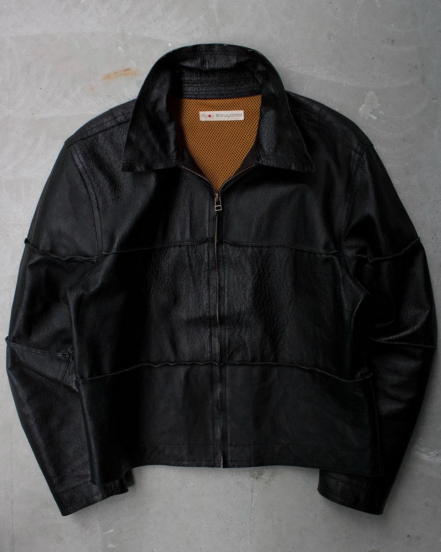 Kyoji Maruyama Early 00s Reconstructed Panel Cowhide Leather Jacket