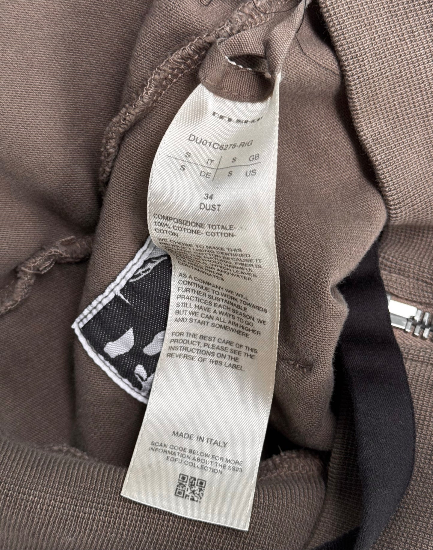 Rick Owens DRKSHDW SS23 “EDFU” Dust Jason Drawstring Hoodie