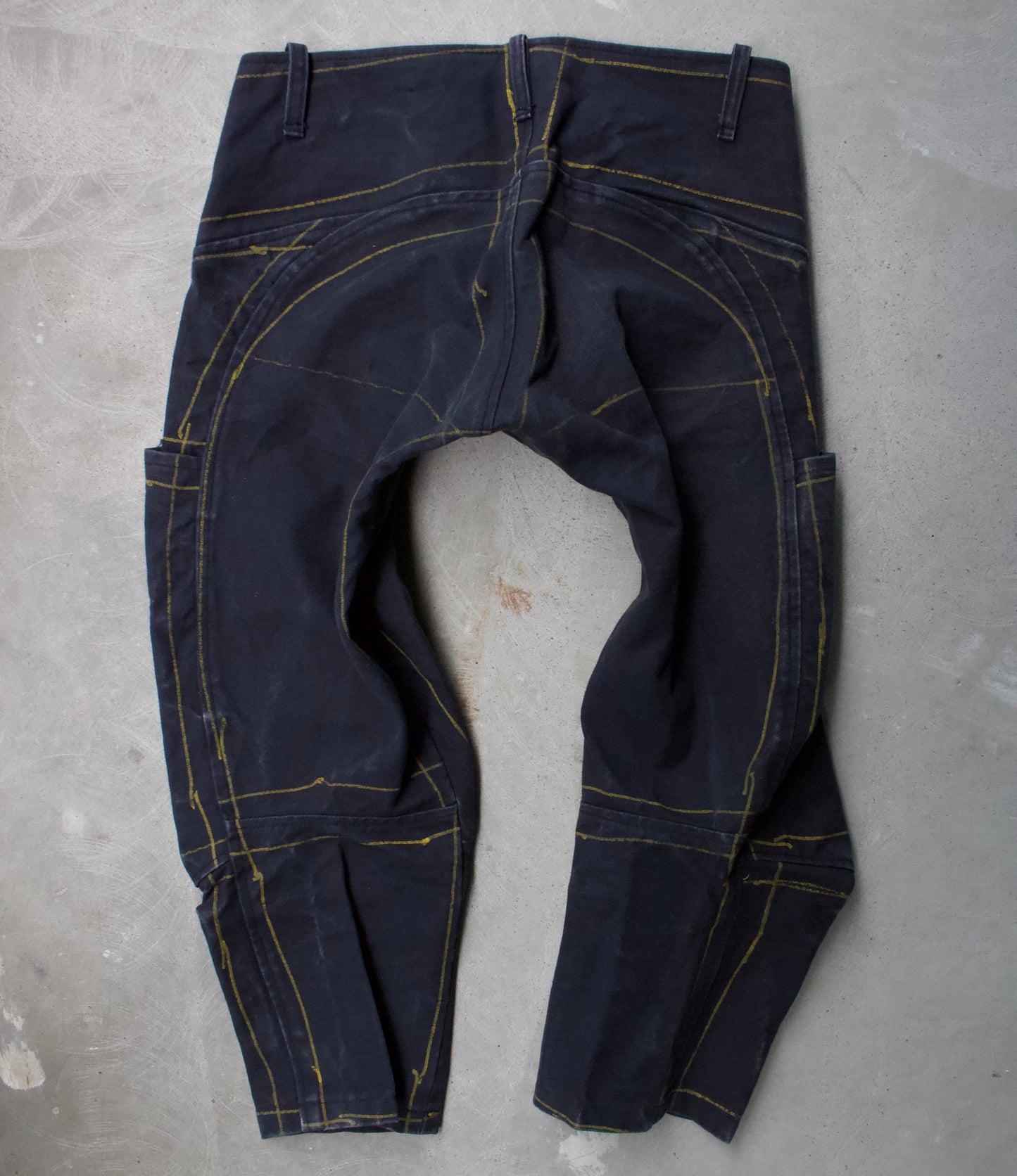 Christopher Nemeth Late 90s Hand Drawn Pattern 3D Denim Capris