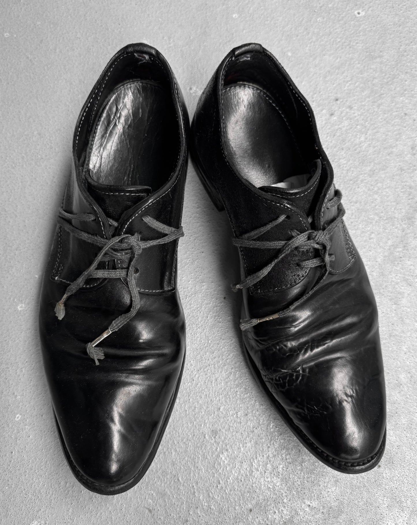 Carol Christian Poell ‘AM/2600 CUL-PTC’ Black Object-dyed Culatta Horse Leather Derbies