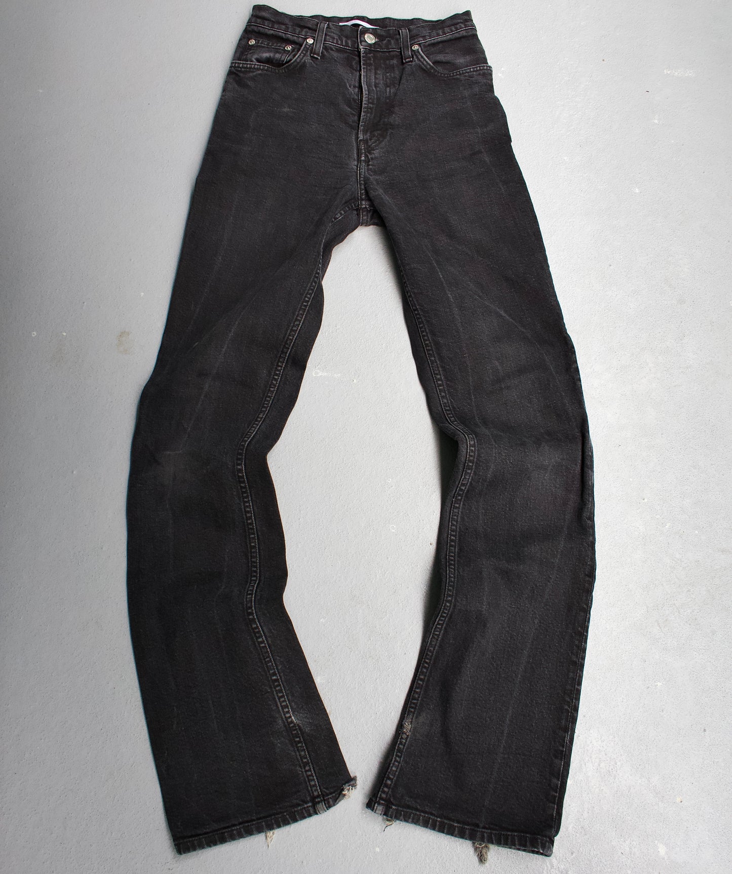 Helmut Lang Late 00s Extended Washed Grey Denim