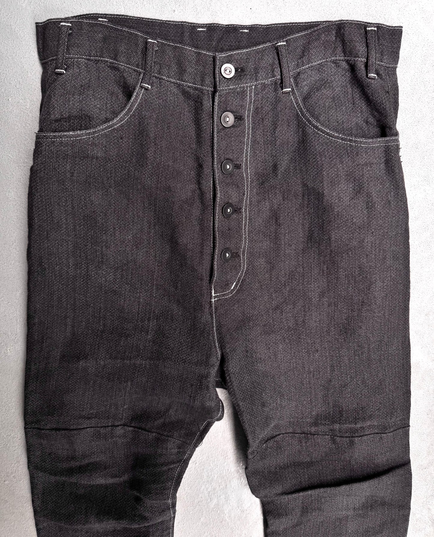 nude:masahiko maruyama SS24 Japanese Paper-blend Linen Wide Leg Bootcut Pants