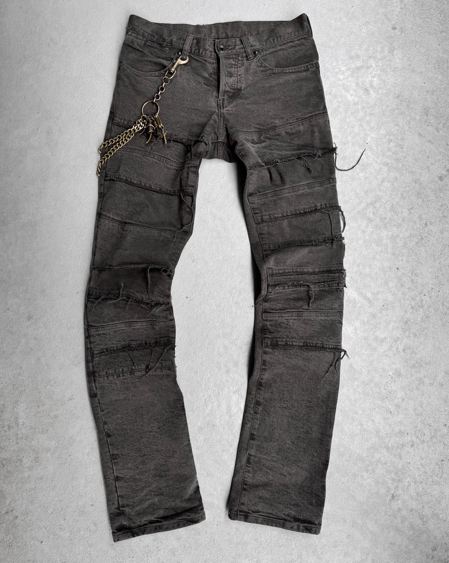 SHELLAC Early 00s Distressed Grey Hagi Slim Bootcut Denim