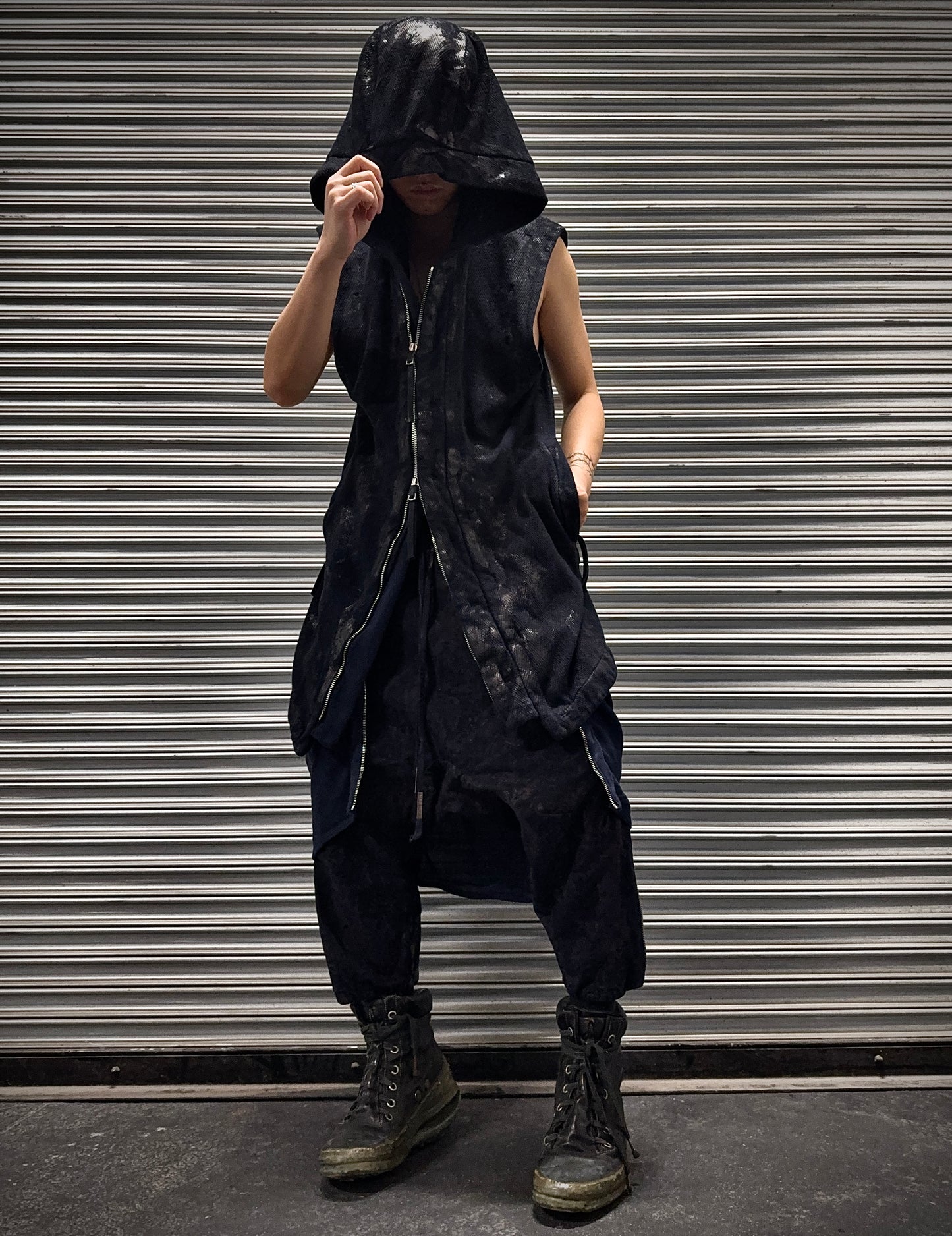 Boris Bidjan Saberi SS16 ‘ZIPPER0 F0501C’ Vinyl Processed Hooded Vest