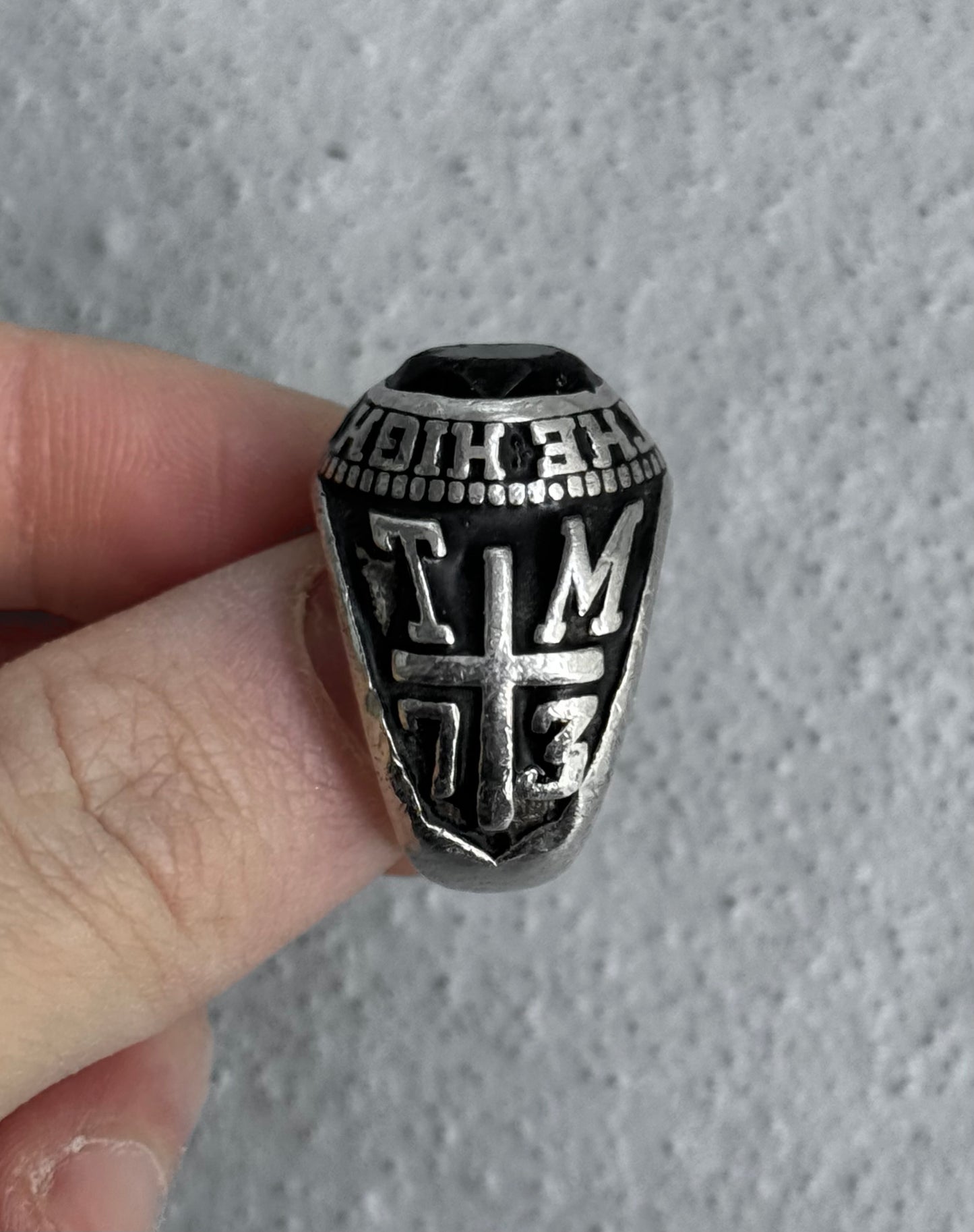 Number (N)ine x JAM HOME MADE Early 00s Sapphire Championship Silver Ring