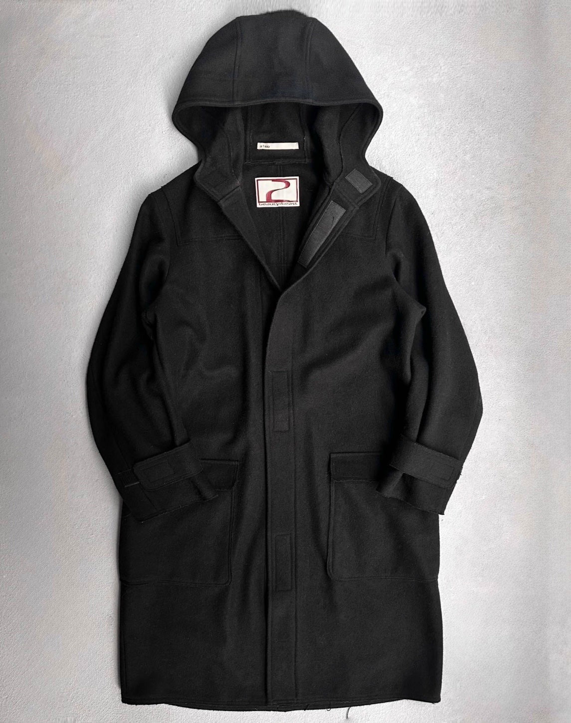 Beauty:Beast AW98 Velcro Hooded Wool Coat