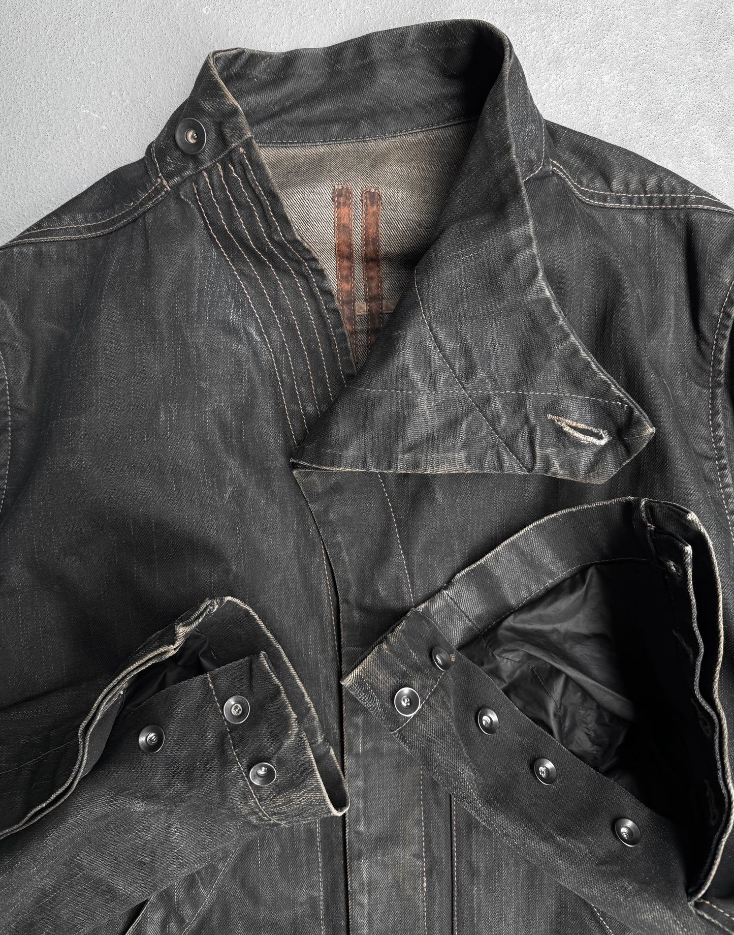 Rick Owens DRKSHDW SS13 “ISLAND” Heavy Waxed Slave Denim Jacket