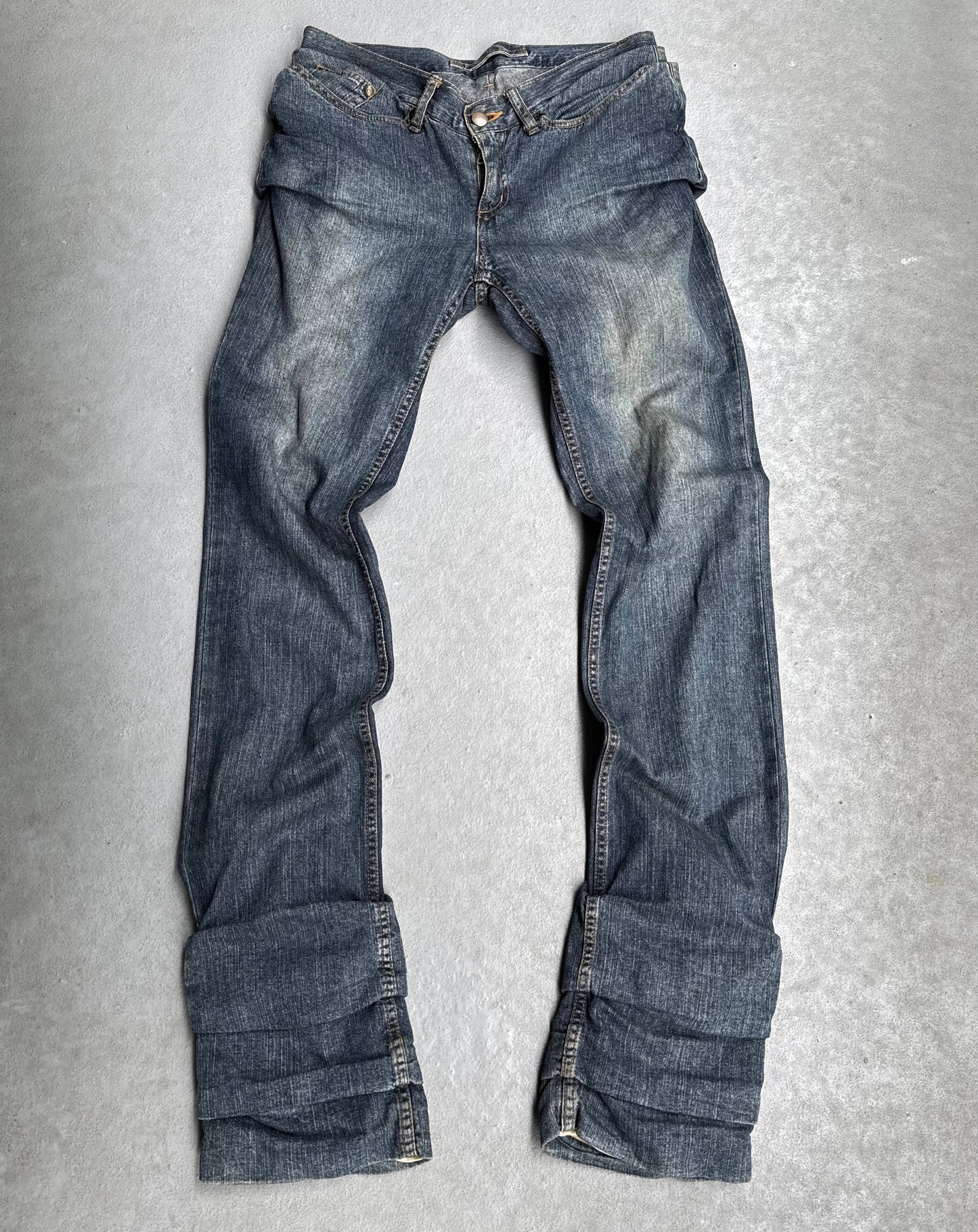 MiharaYasuhiro AW05 Washed Blue Layered Stack Denim
