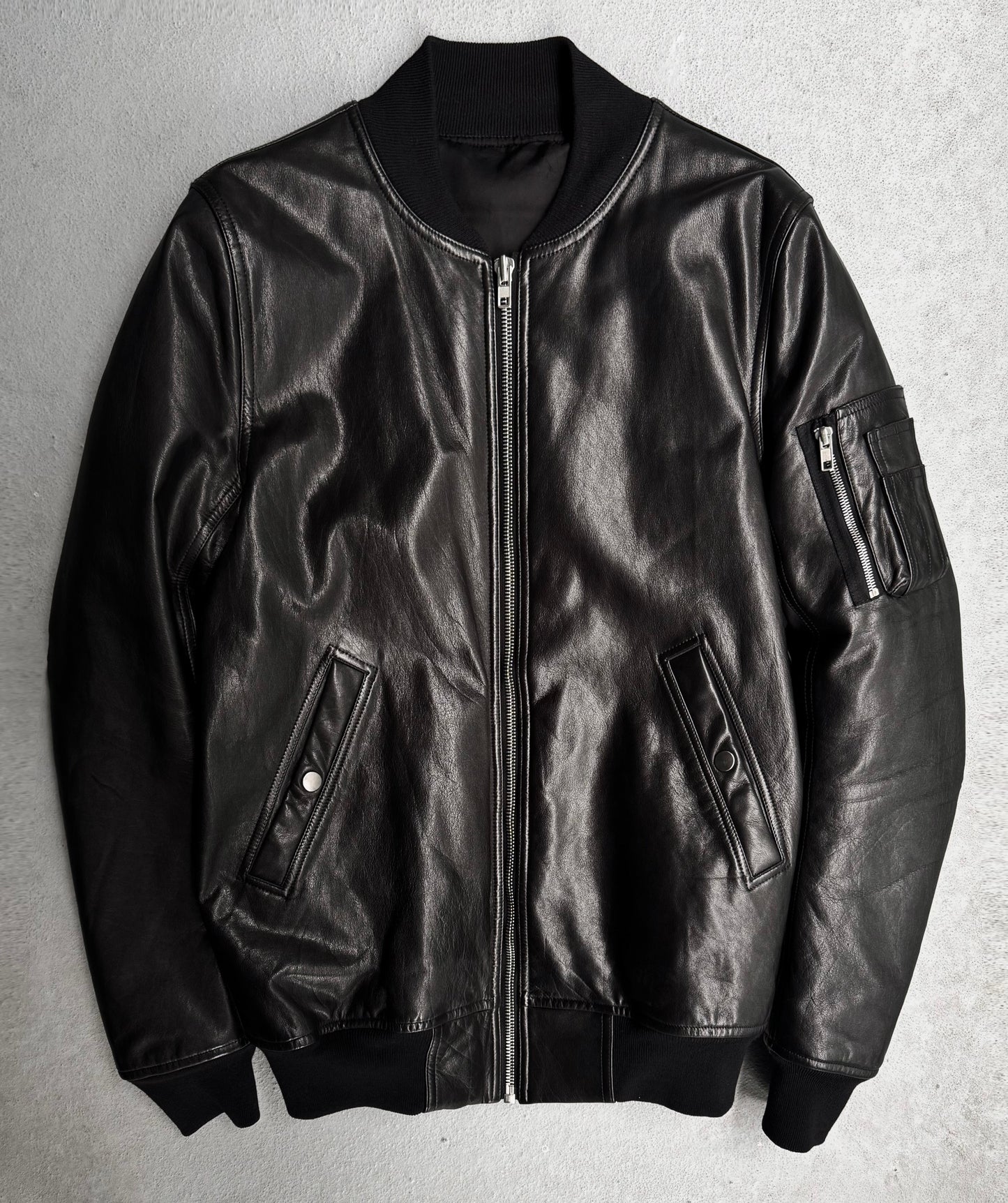 Rick Owens AW16 “MASTODON” Calfskin Leather MA-1 Bomber Jacket