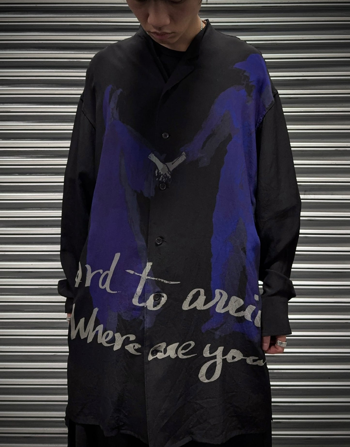 Yohji Yamamoto POUR HOMME SS20 ‘Holding Hands’ Silk Button-up Shirt