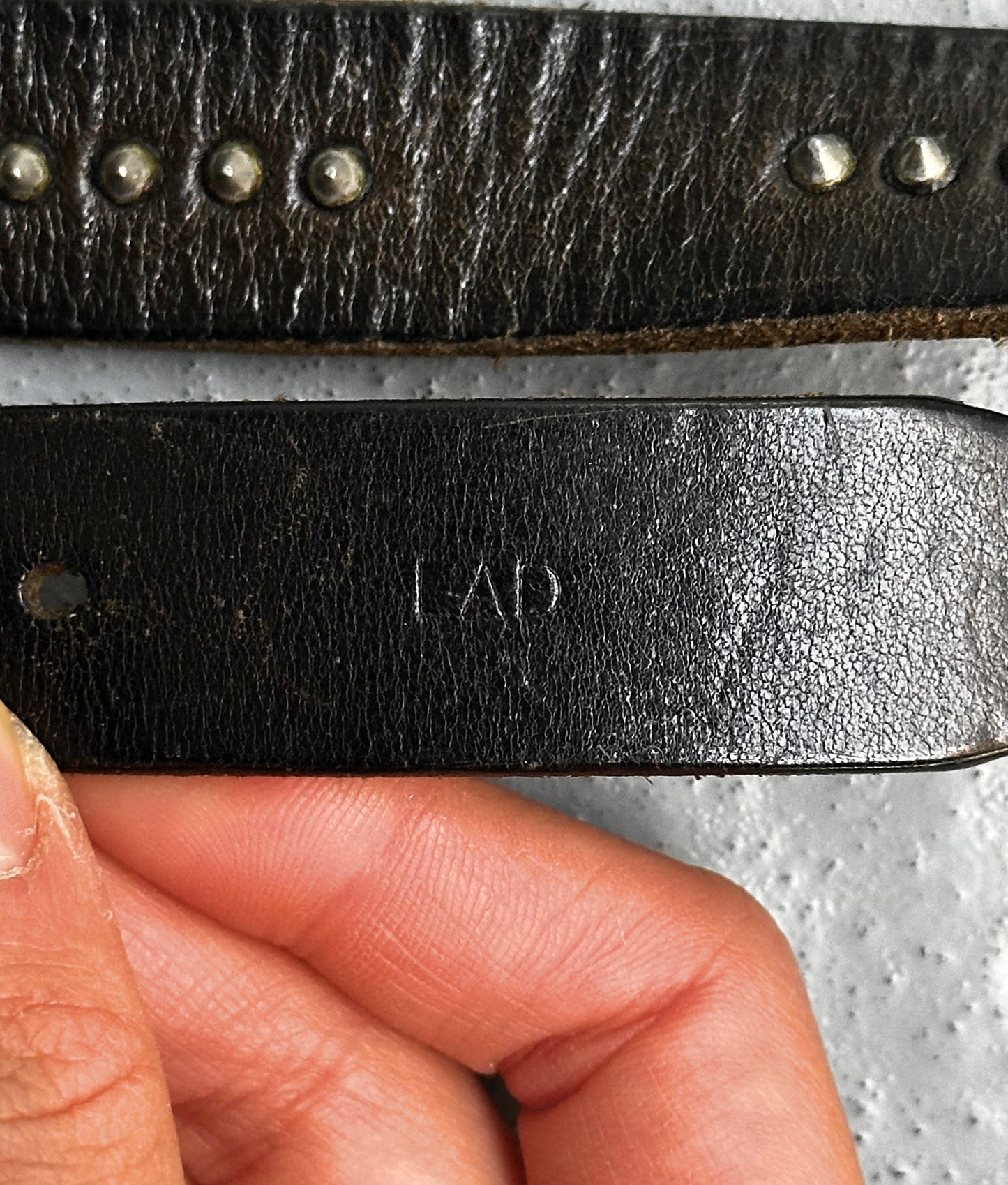 Lad Musician Early 00s Spike Studded Leather Belt