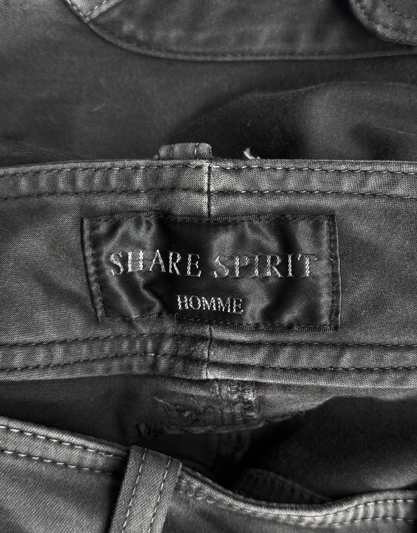 SHARE SPIRIT HOMME Early 00s Multi-pockets Cargo Bootcut Khaki Pants