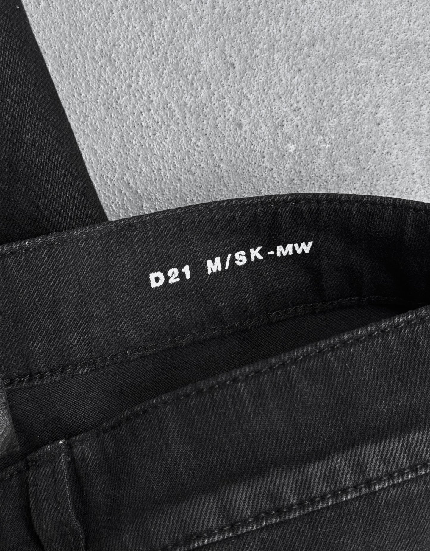 Saint Laurent Paris SS20 Black ‘D21’ Waxed Whiskers Skinny Denim