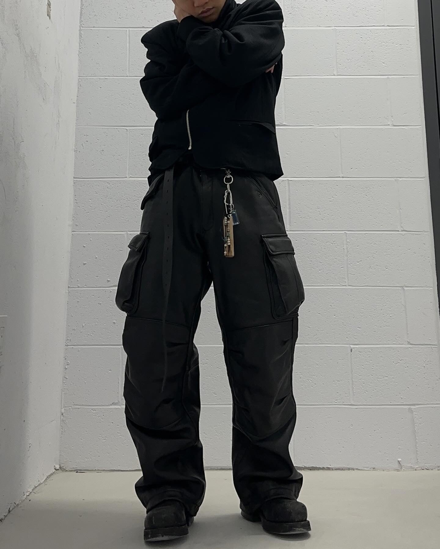 KADOYA K’s Leather 00s Cowhide Leather Wide Cut Motorcycle Cargo Pants