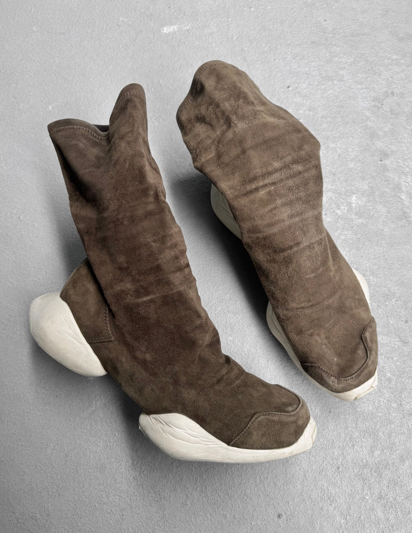 Rick Owens x Adidas AW16 “MASTODON” Vicious Suede Leather Sock Runners