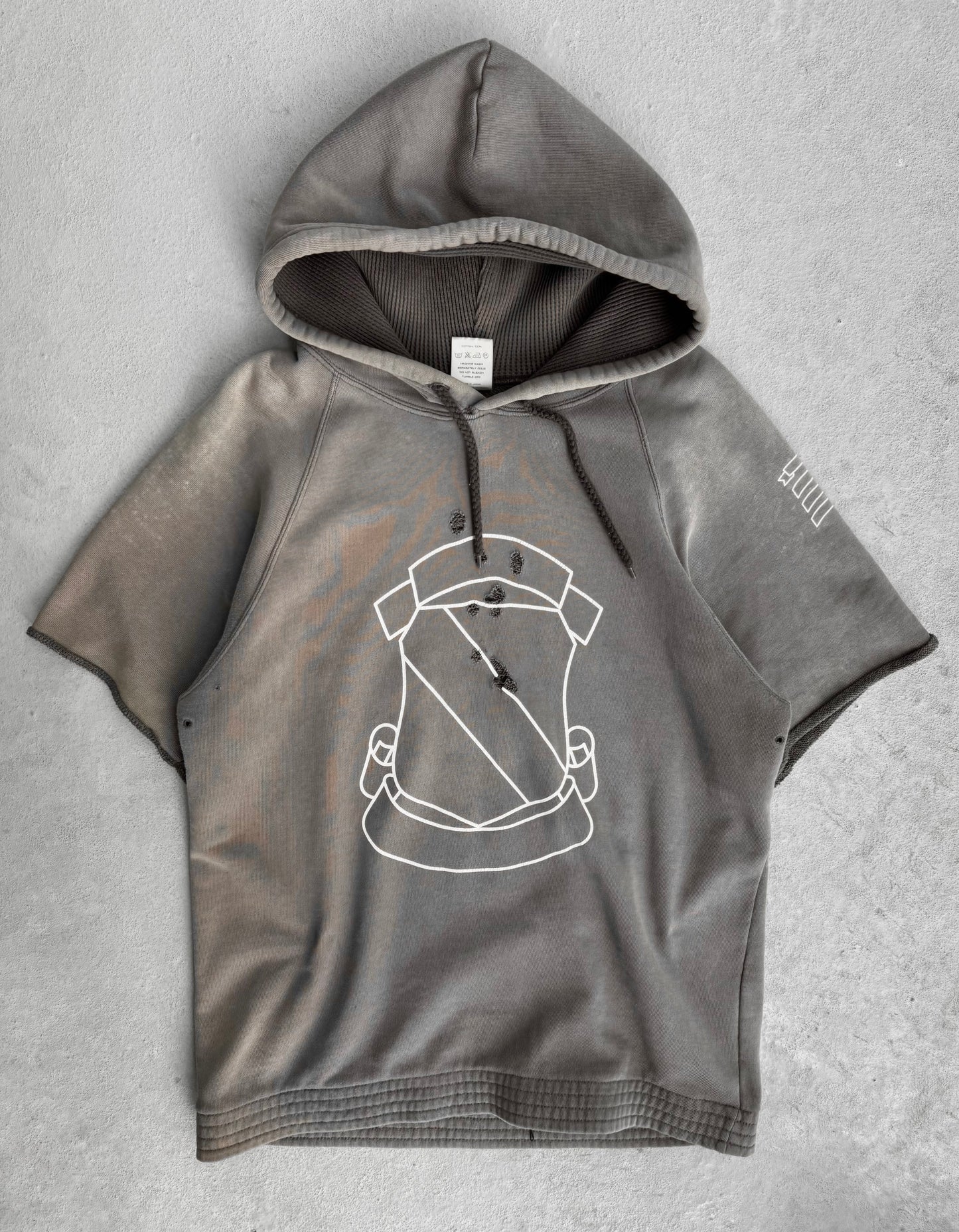 Number (N)ine AW01 “STANDARDS” Crest Graphic Sleeveless Hoodie