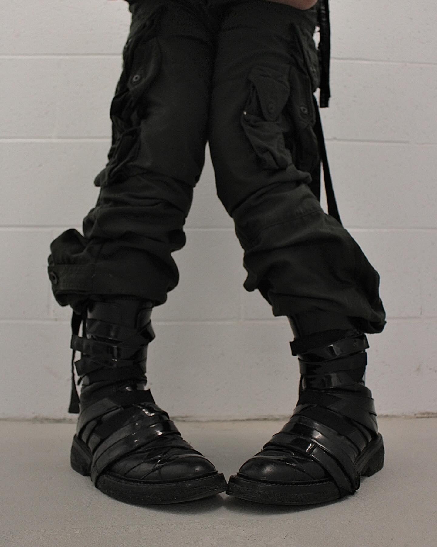 DIOR HOMME AW08 “Lumiere Du Nord” Patent Leather Mummy Strap Boots