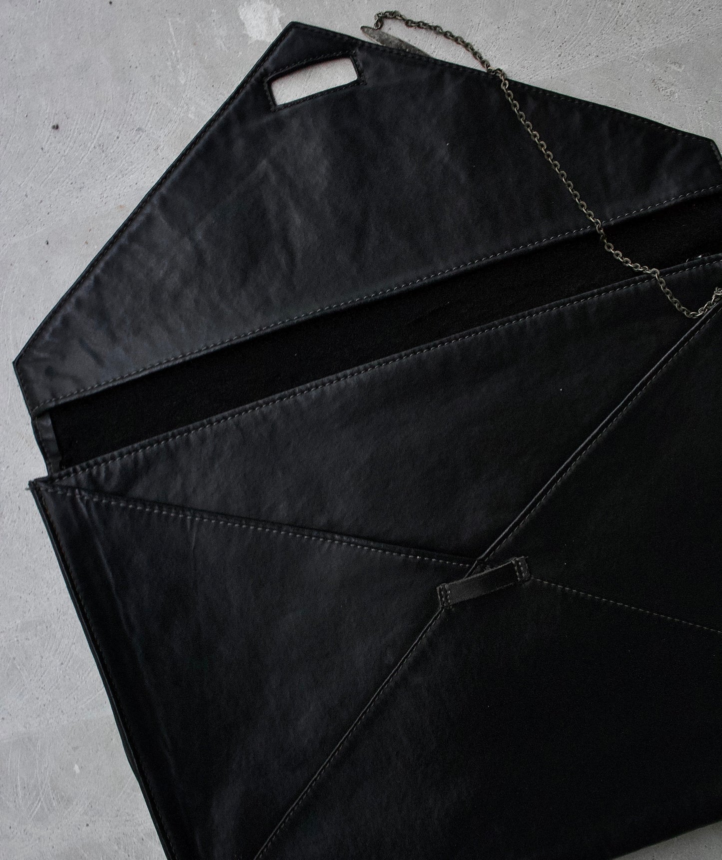 Jean-Paul GAULTIER Early 00s Black Leather Clutch