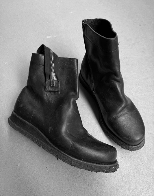 NICOLAS ANDREAS TARALIS Early 00s Leather Engineered Crepe Boots