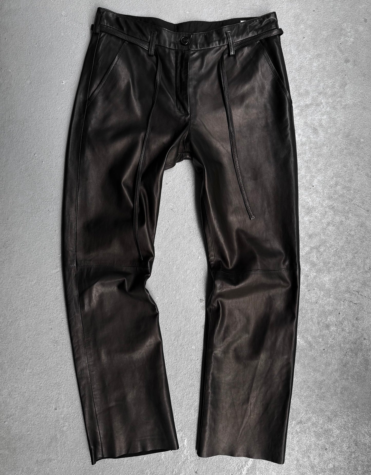 Ann Demeulemeester AW08 Lambskin Leather Bootcut Flare Pants