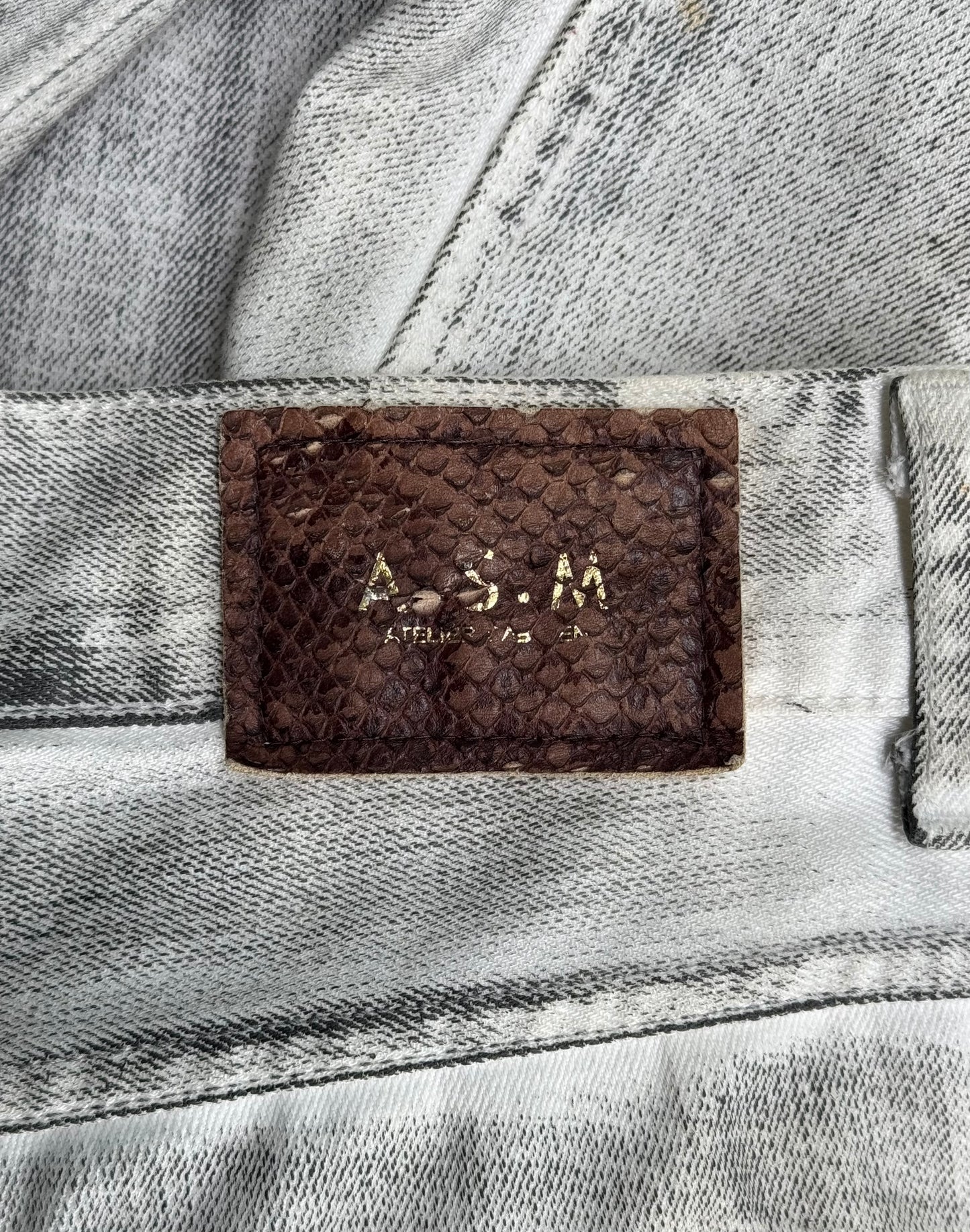 Atelier Sab Men Vintage 90s Rustic White Bootcut Denim