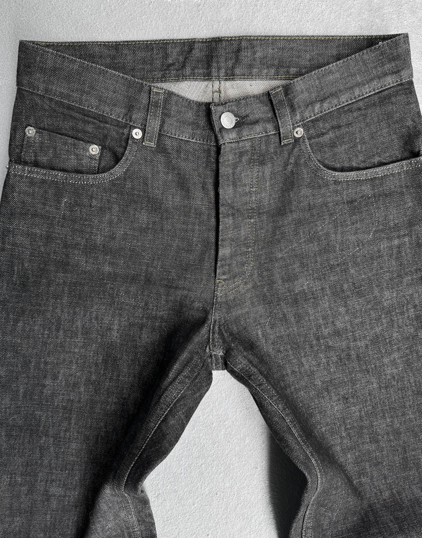 Helmut Lang Vintage 90s Dark Raw Grey Bootcut Denim