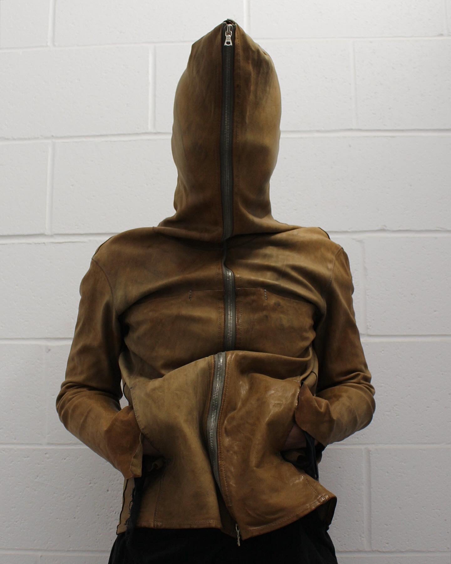 Isamu Katayama “BACKLASH” AW09 Distressed Horse Leather ‘Gimp’ Hooded Jacket