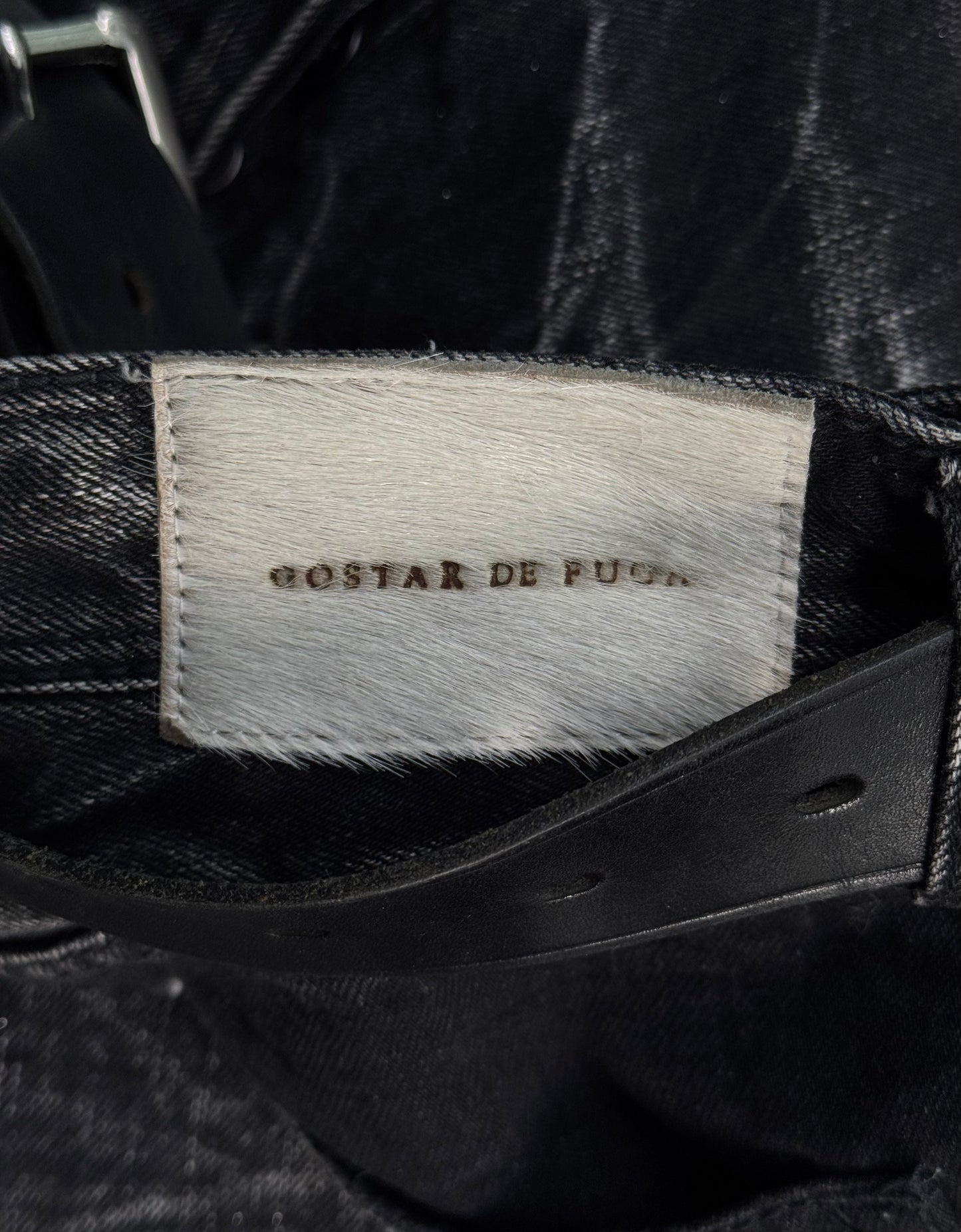 GOSTAR DE FUGA Early 00s Marble Washed Glitter Flare Bootcut Denim