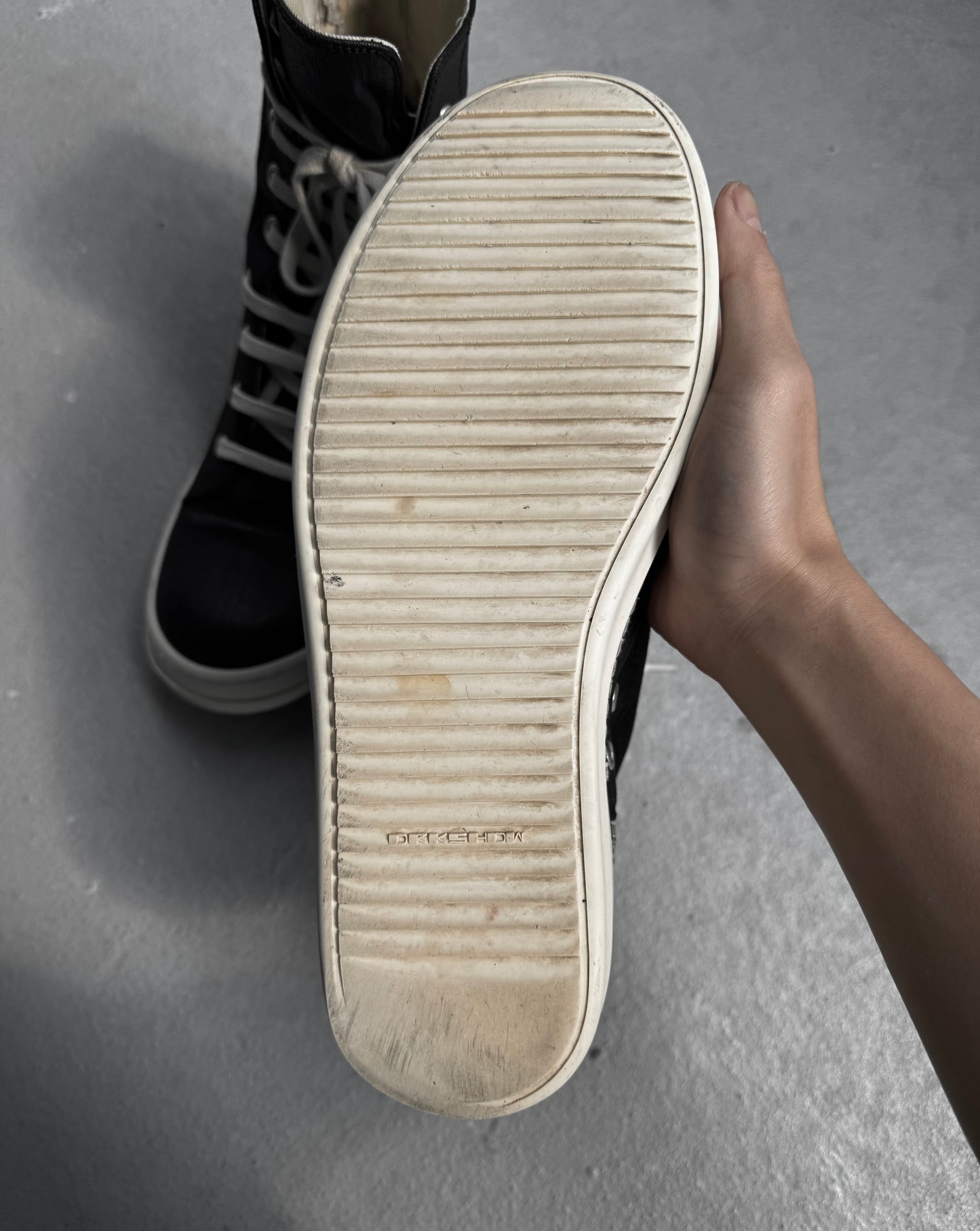Rick Owens DRKSHDW AW15 “SPHINX” Waxed Canvas Vegan Ramones Sneakers