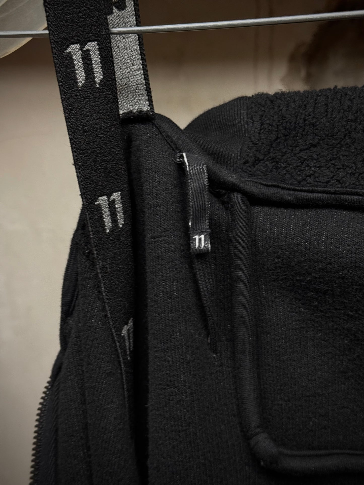 11 by Boris Bidjan Saberi Raglan Cotton Fleece Zip Up Jacket