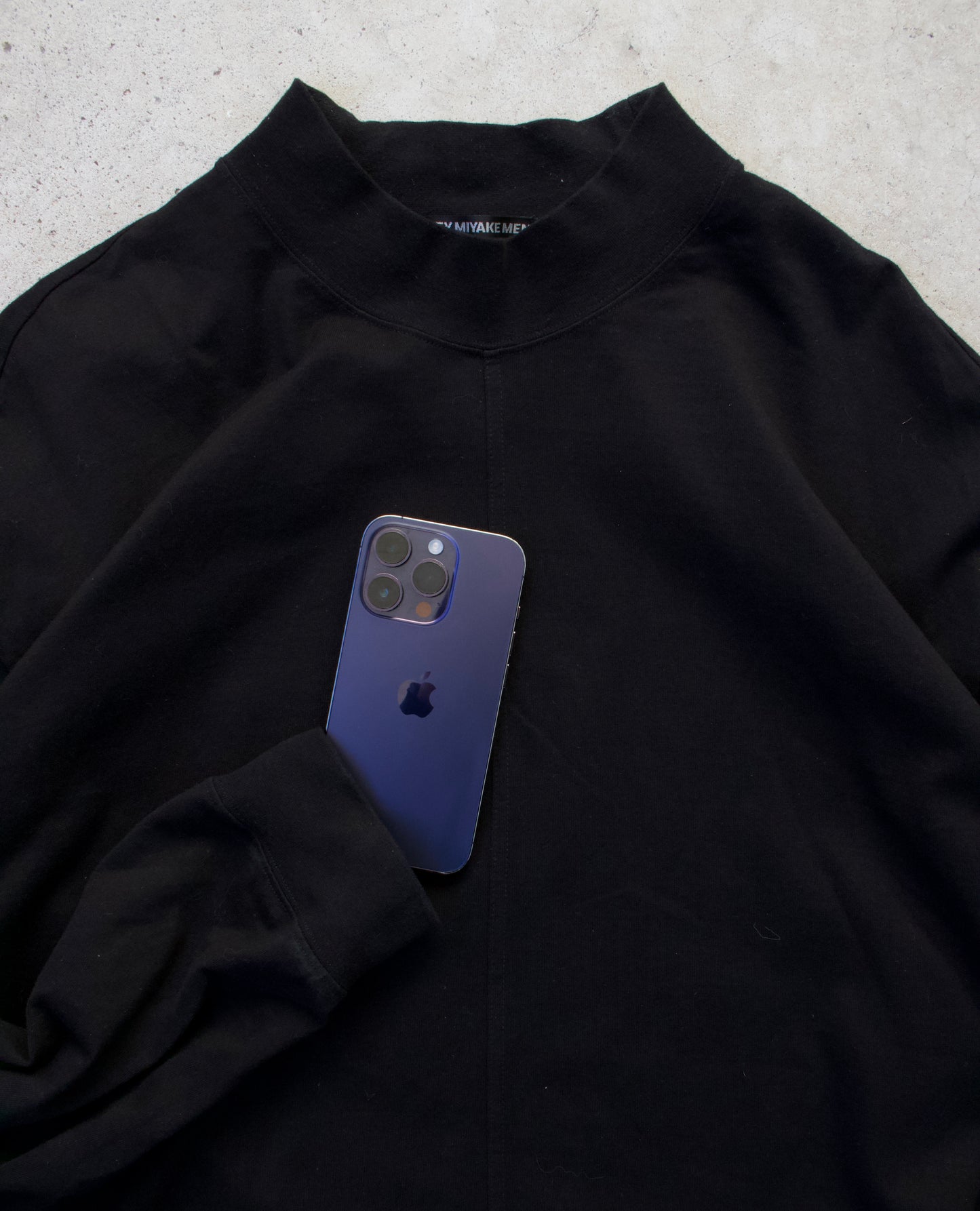 Issey Miyake Men AW97 “Steve Jobs” Black Mock Neck Long-sleeve
