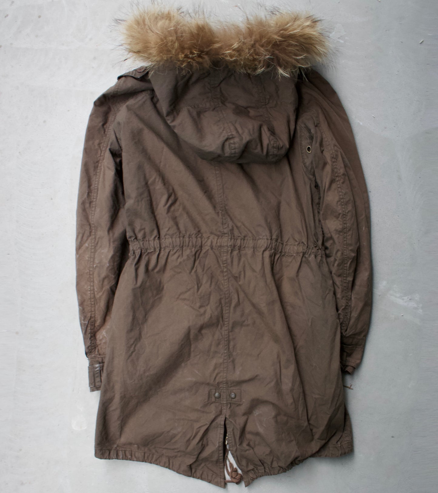 G.O.A Early 00s Racoon Fur Mod Military Shearling Parka