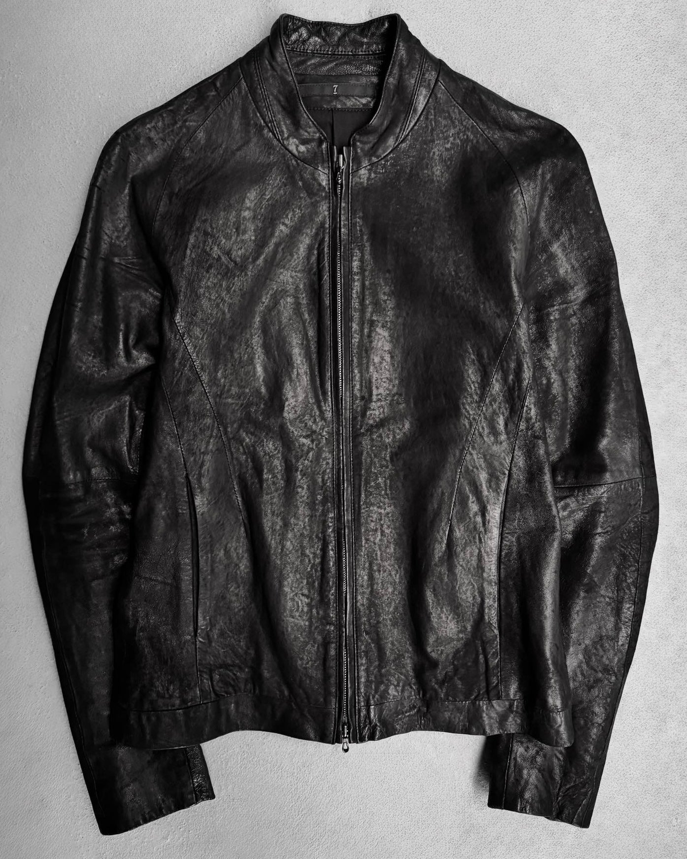 Julius_7 SS13 “vandalism:” Distressed Lambskin Leather Single Rider Jacket