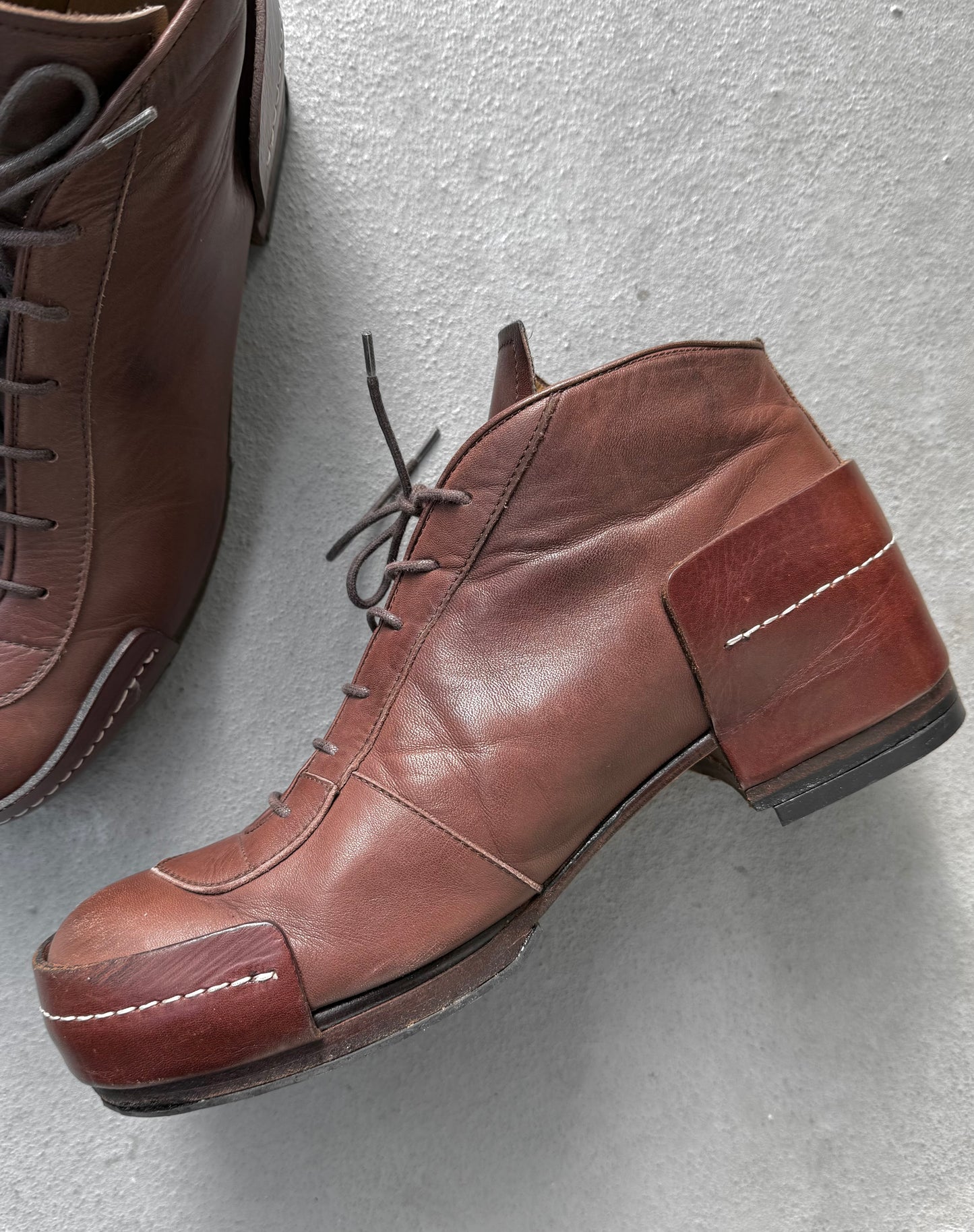 MiharaYasuhiro Early 00s Lace-up Leather Ankle Boots