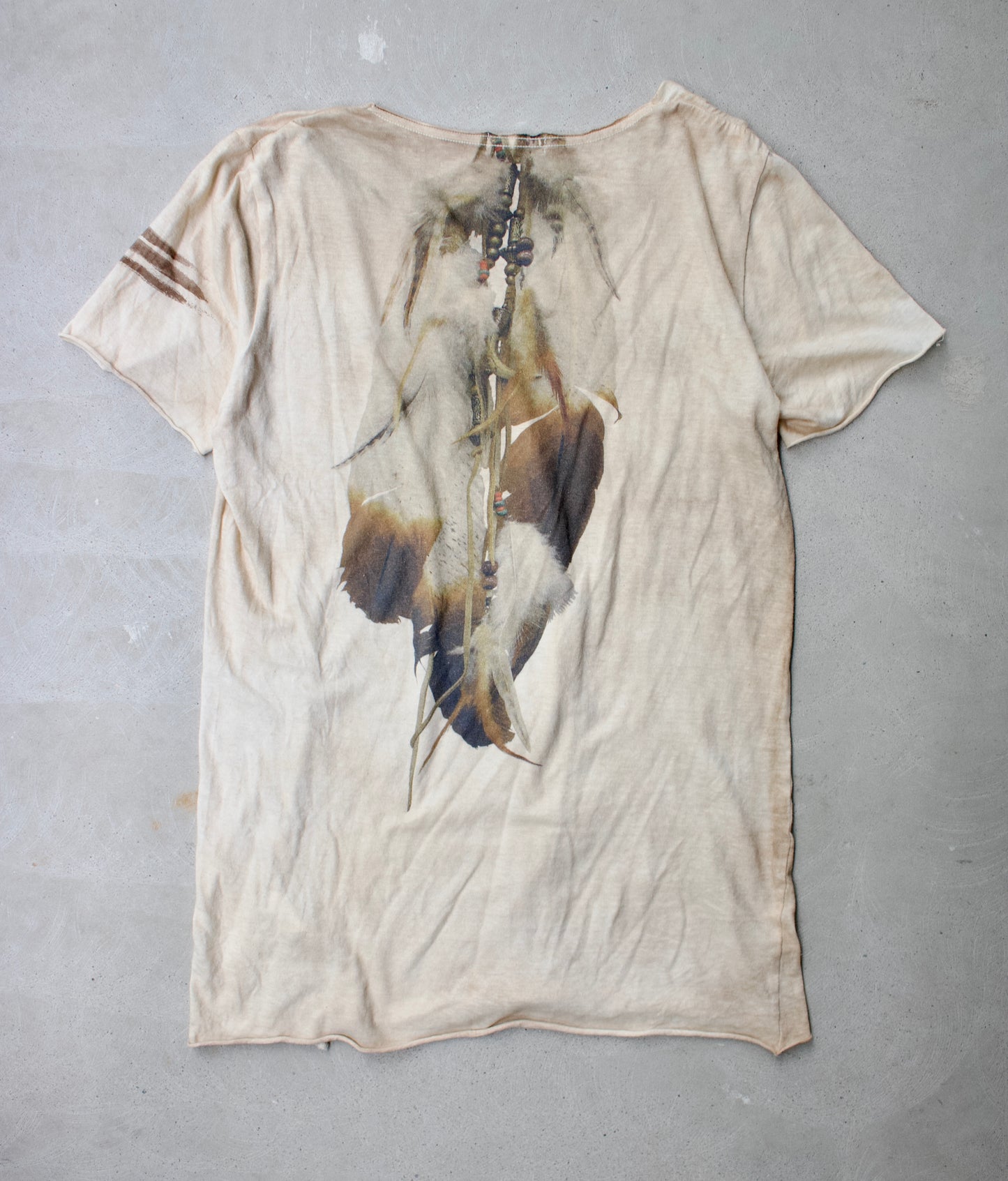 G.O.A Early 00s Distressed “Indian Commandment” Rusty Feather T-shirt