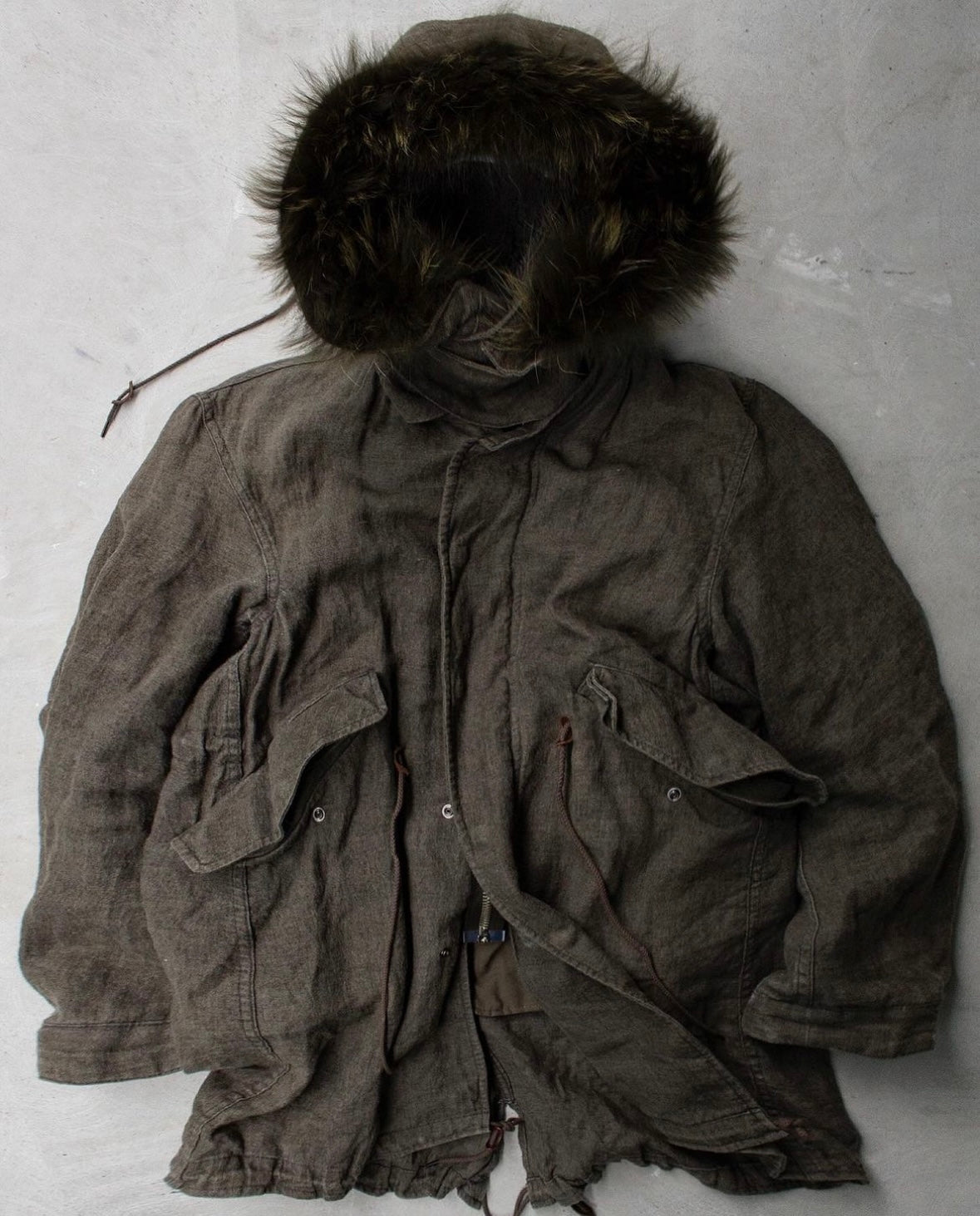 Kiminori Morishita Early 00s Linen Fur Hood Parka