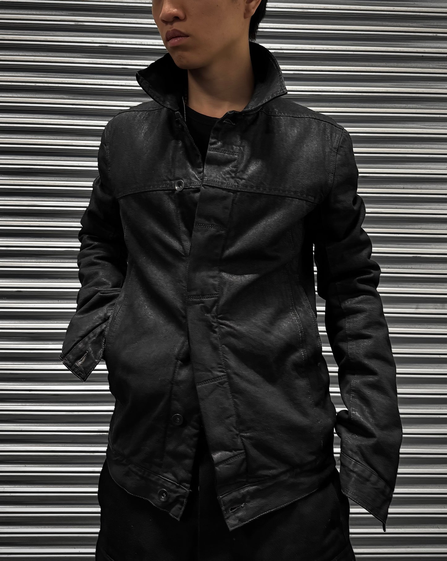 Rick Owens DRKSHDW AW17 “GLITTER” Waxed Denim Padded Worker Jacket