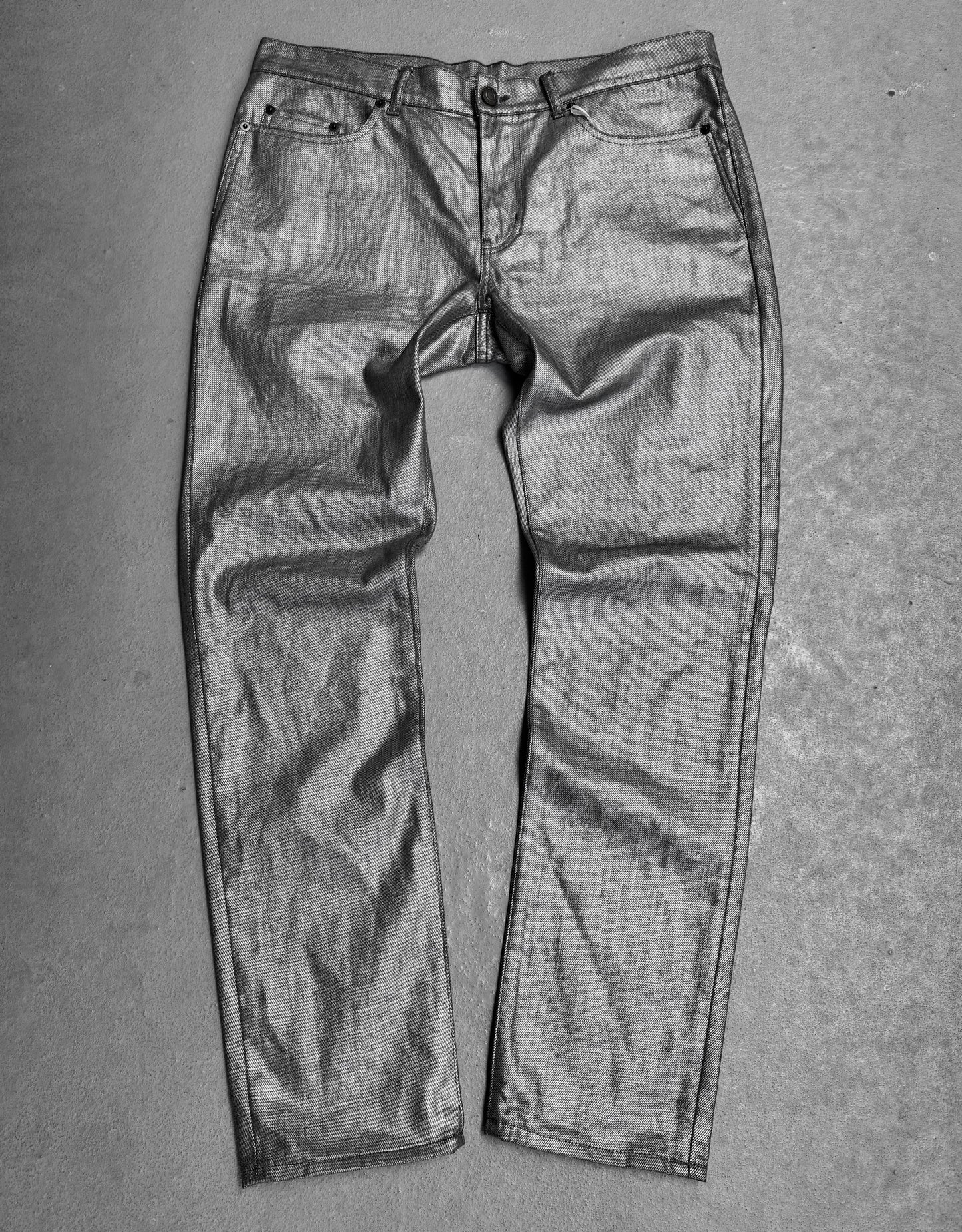 Saint Laurent Paris SS19 Radioactive Waxed “D02” Skinny Denim