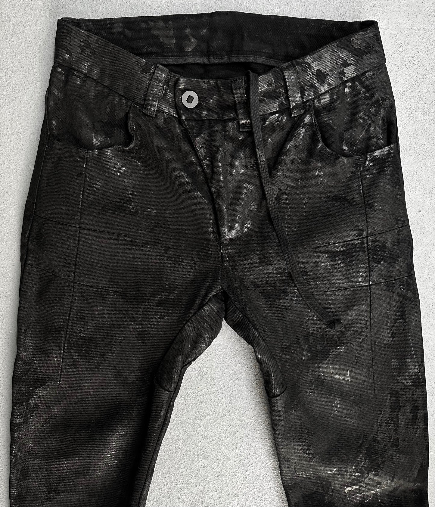 Boris Bidjan Saberi AW14-15 ‘P13R-F162’ Black Object-Dyed J-cut Vinyl Waxed Denim