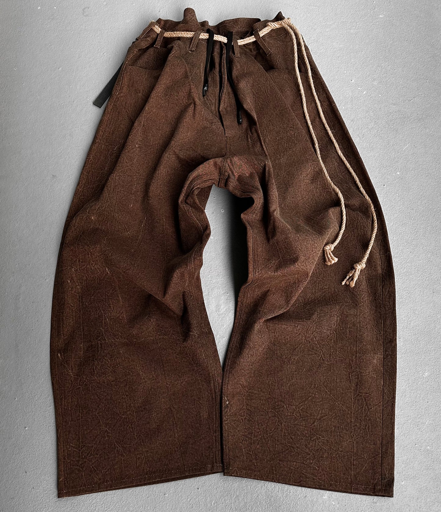 Isamu Katayama "BACKLASH" SS17 Burnt Brown Wide Leg Cotton Pants