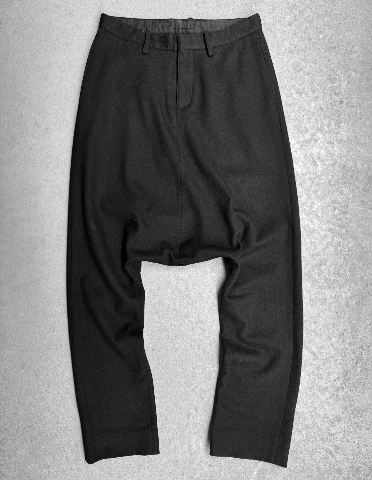 MiharaYasuhiro SS14 Black Drop-crotch Wool Pants