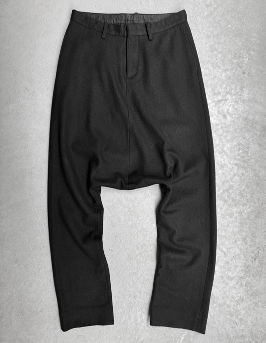 MiharaYasuhiro SS14 Black Drop-crotch Wool Pants