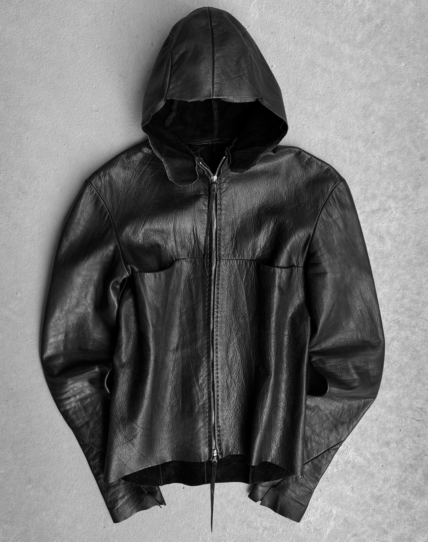 m.a+ by Maurizio Amadei ‘J221DZ’ SY 1.0 Unlined Cow Leather Hooded Aviator Jacket