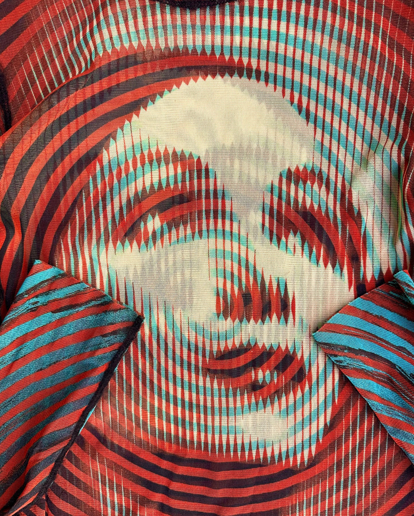 Jean-Paul GAULTIER AW01 ‘Marlene Dietrich’ Optical Illusion Mesh Long-sleeves